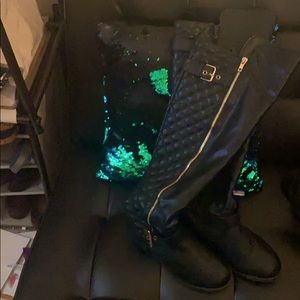 Black over knee boots